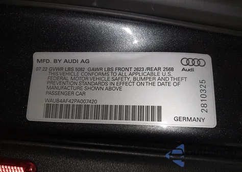 2023 Audi S4 Premium Plus Tfsi Quattro Tiptronic z USA, uszkodzony, nr VIN WAUB4AF42PA007420